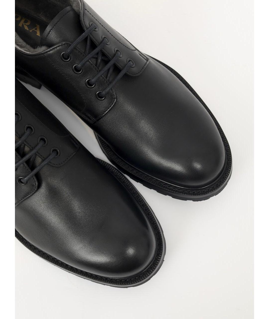 PRADA Черные кожаные туфли, фото 3