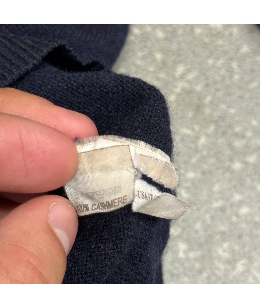 BRUNELLO CUCINELLI Темно-синий кашемировый джемпер / свитер, фото 5