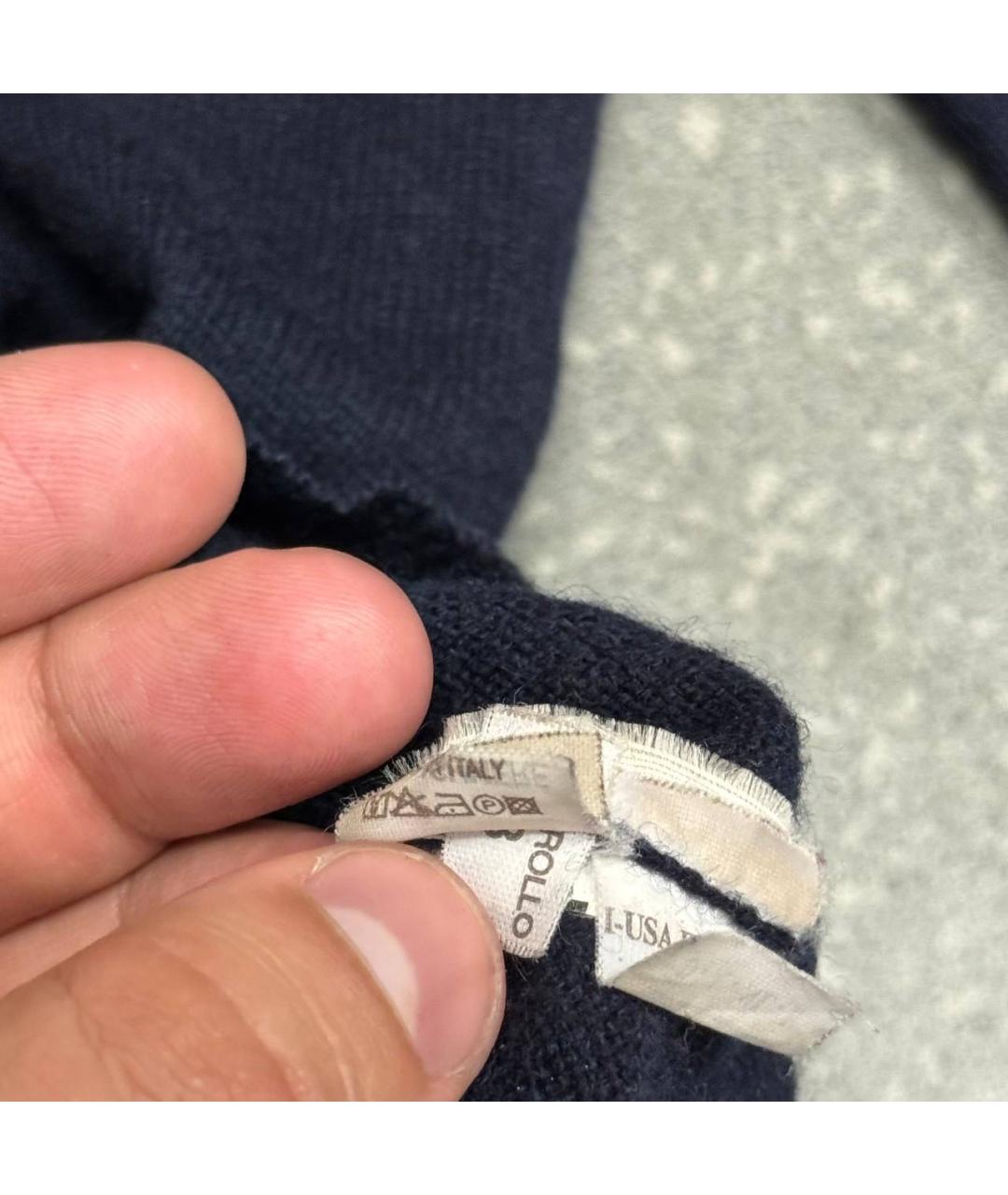 BRUNELLO CUCINELLI Темно-синий кашемировый джемпер / свитер, фото 4