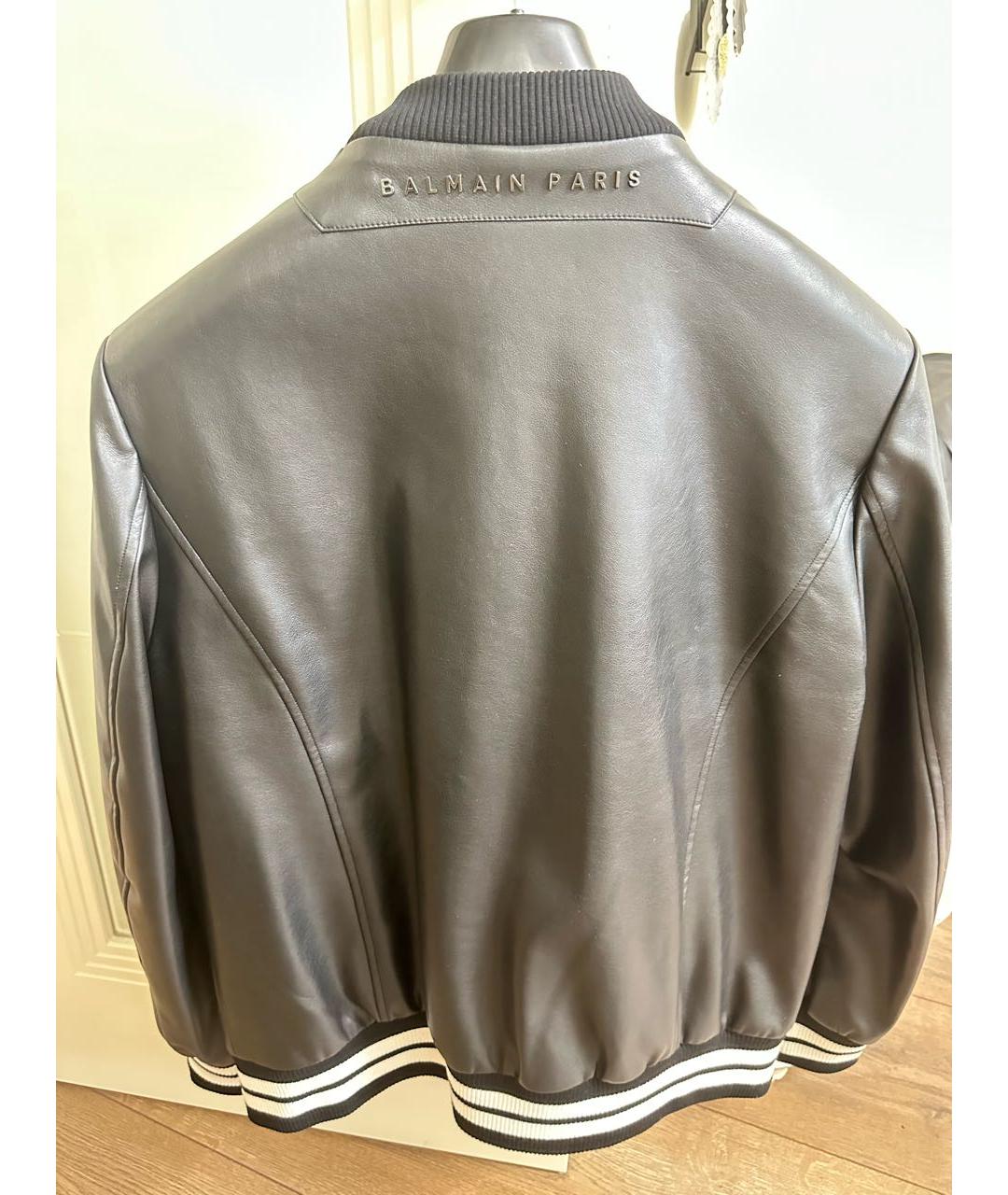 BALMAIN Черная кожаная куртка, фото 2