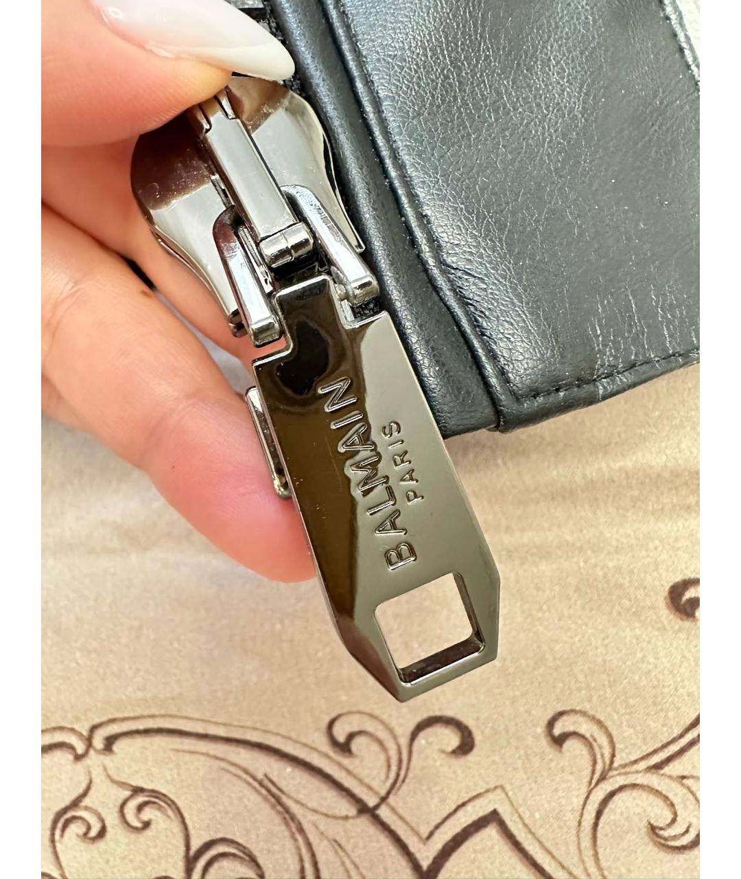 BALMAIN Черная кожаная куртка, фото 4