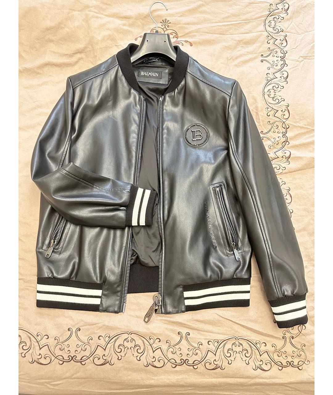BALMAIN Черная кожаная куртка, фото 7