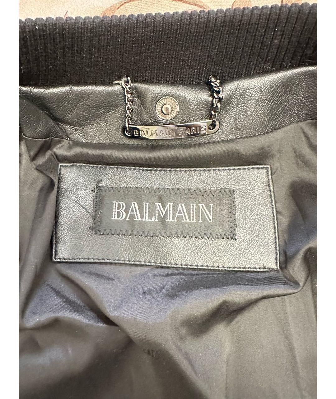 BALMAIN Черная кожаная куртка, фото 3
