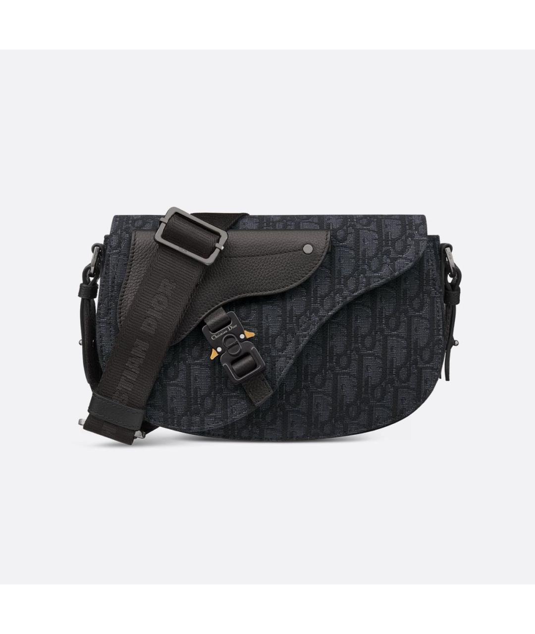 CHRISTIAN DIOR Антрацитовая тканевая сумка на плечо, фото 8