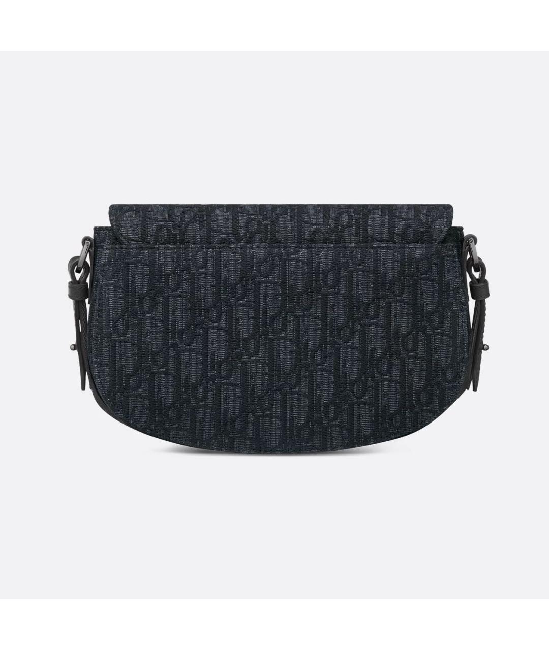 CHRISTIAN DIOR Антрацитовая тканевая сумка на плечо, фото 4