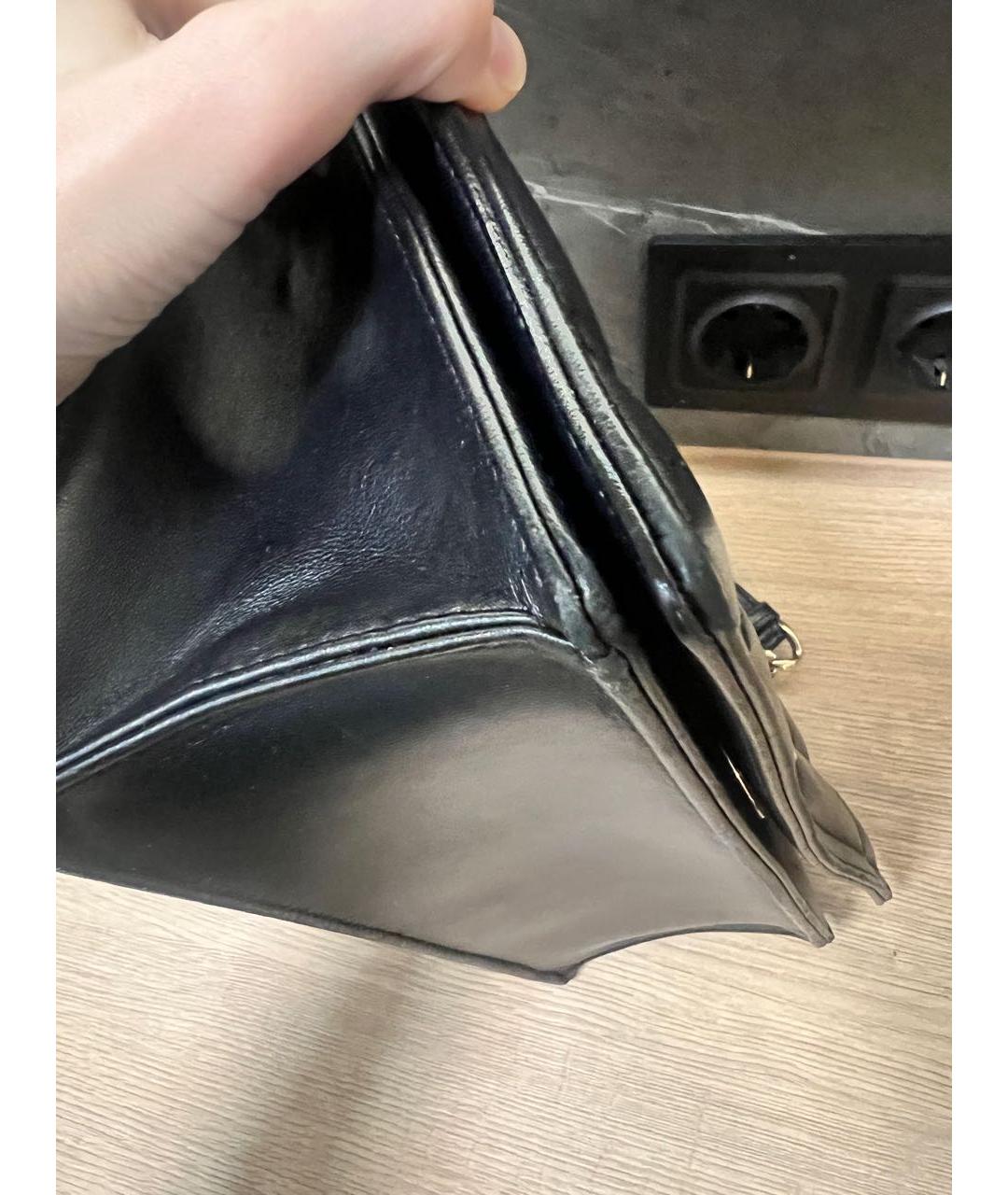CHRISTIAN DIOR Черная кожаная сумка через плечо, фото 7