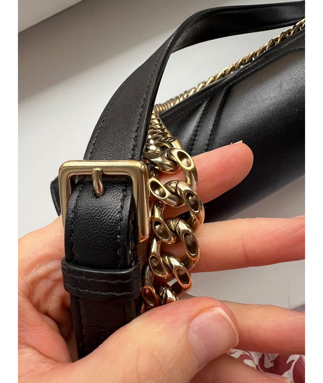 CHRISTIAN DIOR Черная кожаная сумка через плечо, фото 8
