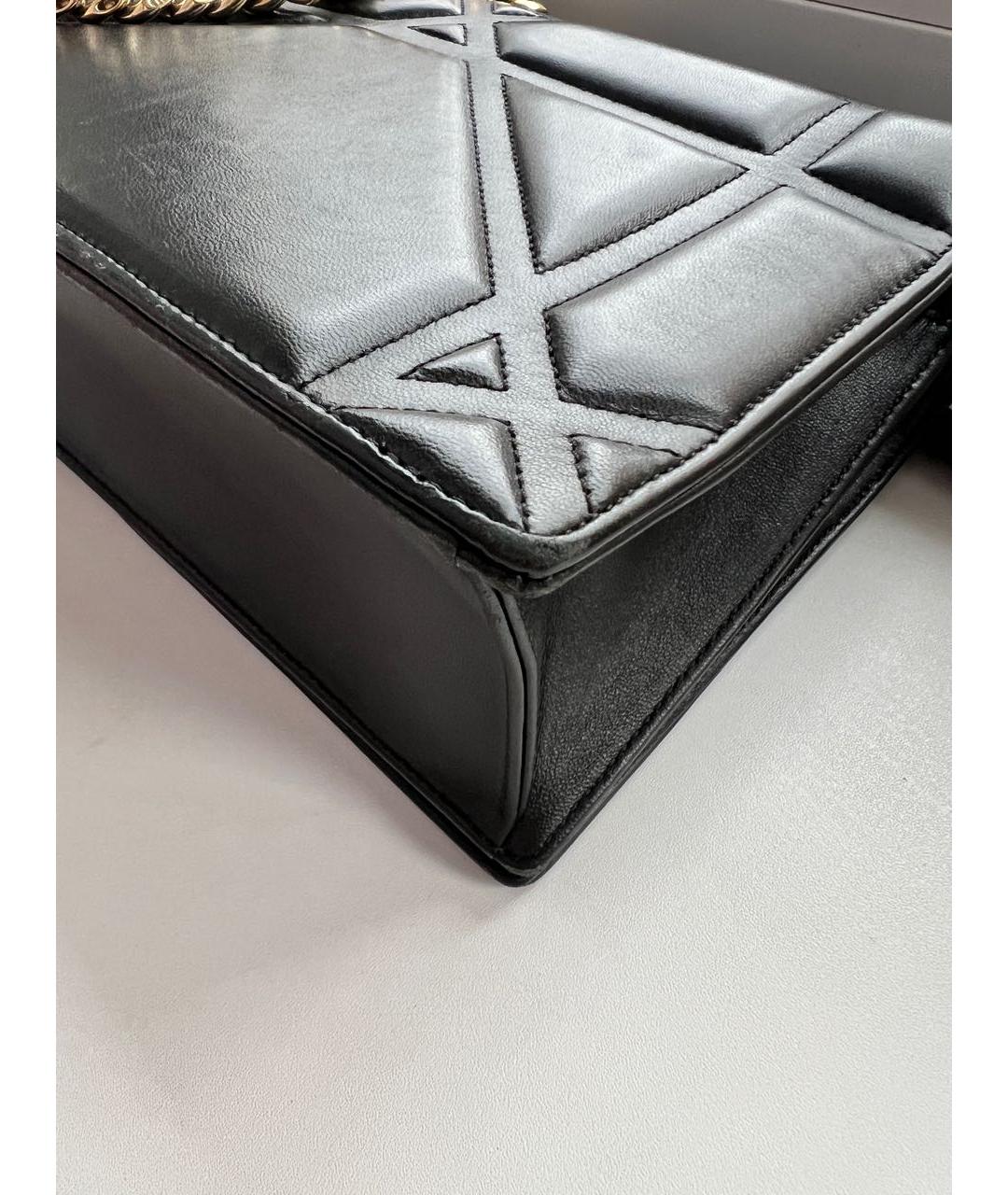 CHRISTIAN DIOR Черная кожаная сумка через плечо, фото 4