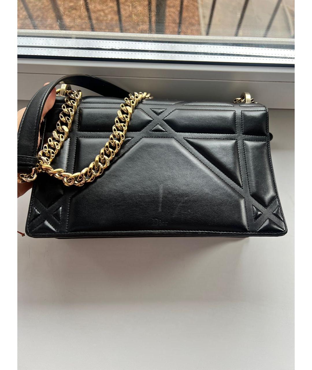 CHRISTIAN DIOR Черная кожаная сумка через плечо, фото 3