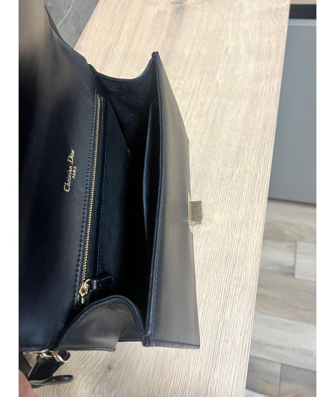 CHRISTIAN DIOR Черная кожаная сумка через плечо, фото 4