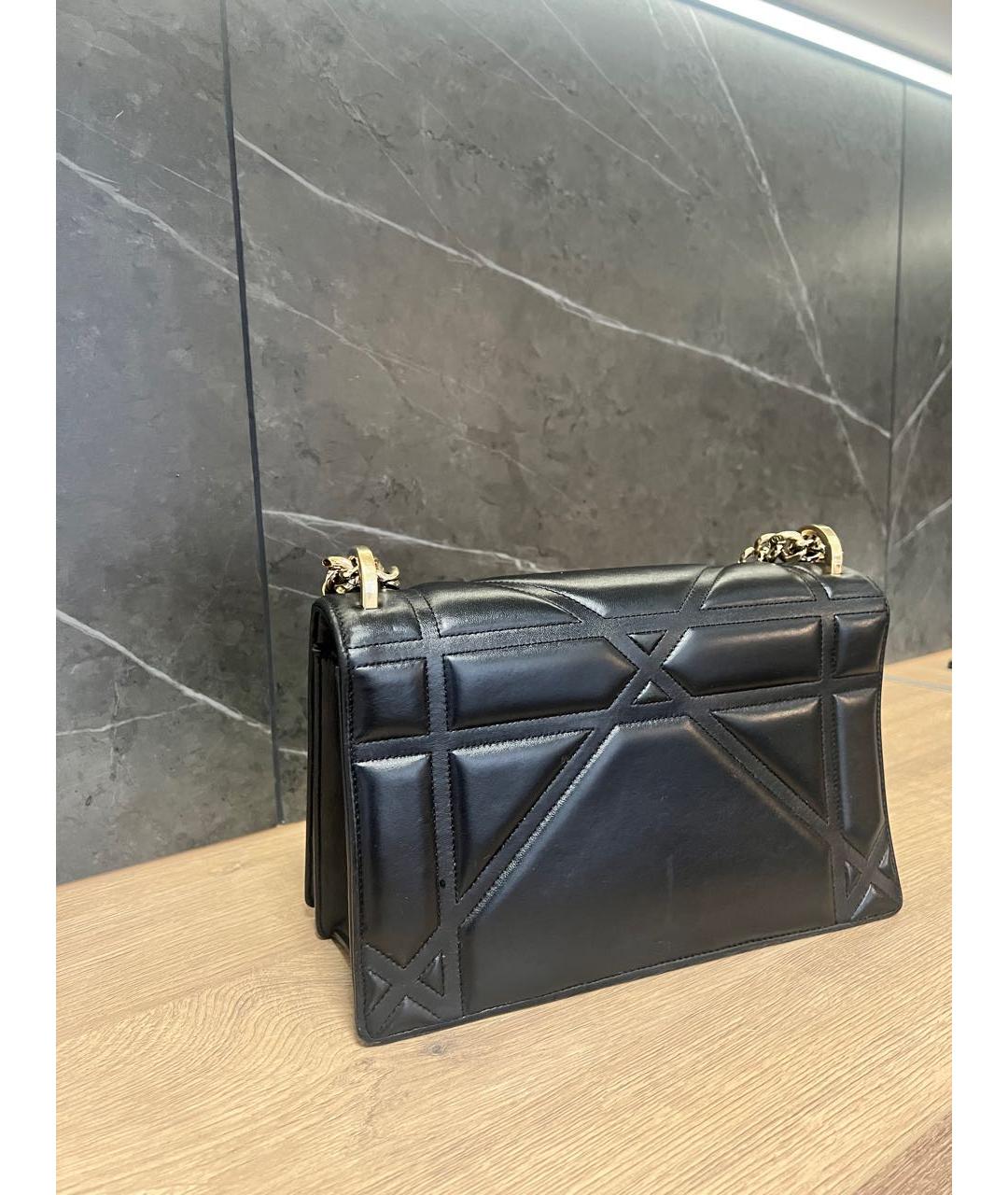 CHRISTIAN DIOR Черная кожаная сумка через плечо, фото 3