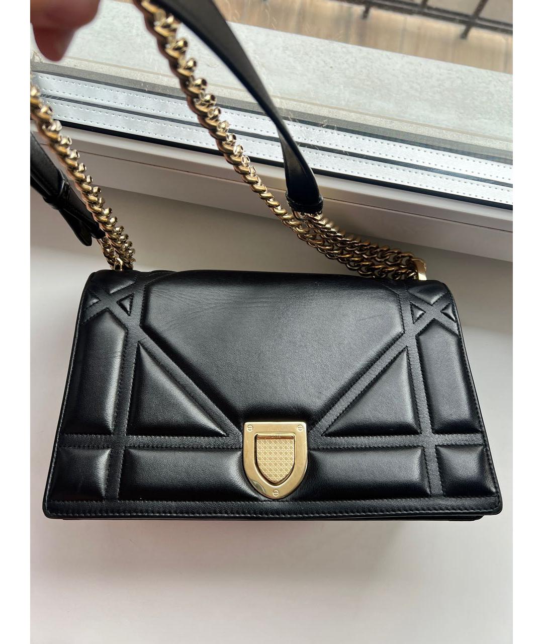 CHRISTIAN DIOR Черная кожаная сумка через плечо, фото 2