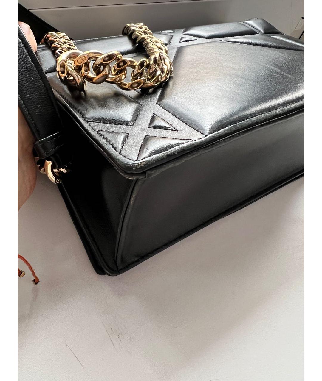 CHRISTIAN DIOR Черная кожаная сумка через плечо, фото 5