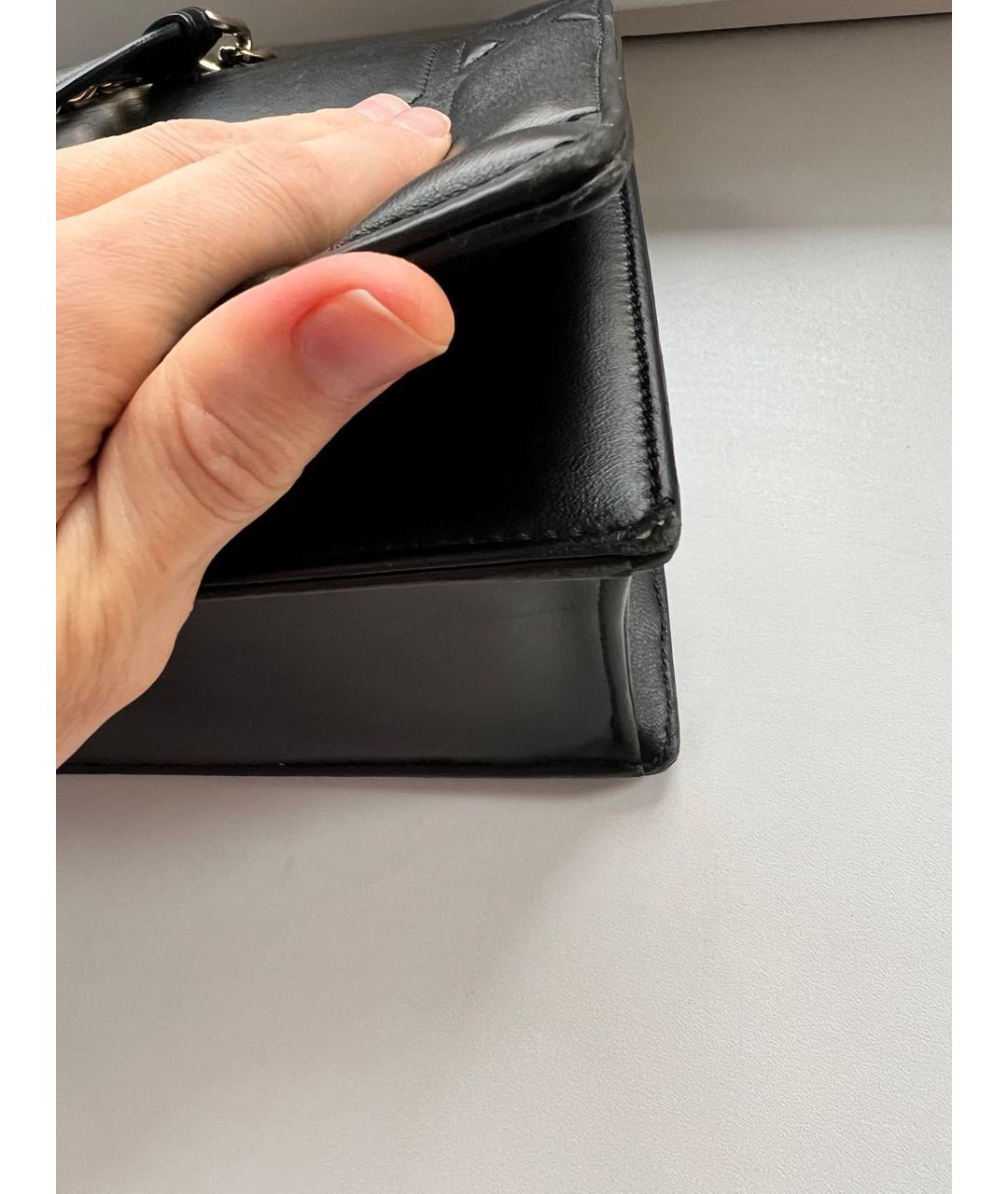 CHRISTIAN DIOR Черная кожаная сумка через плечо, фото 7