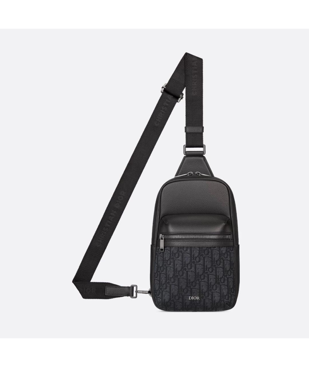 CHRISTIAN DIOR Черная кожаная сумка на плечо, фото 5