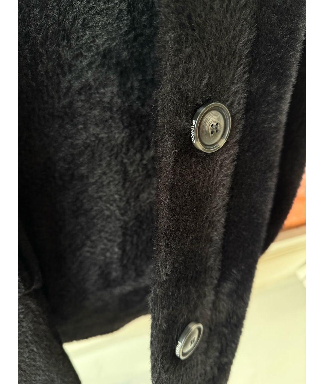 PINKO Черное полиамидовое пальто, фото 4