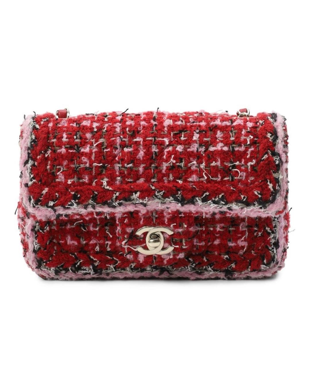 CHANEL Красная твидовая сумка через плечо, фото 1