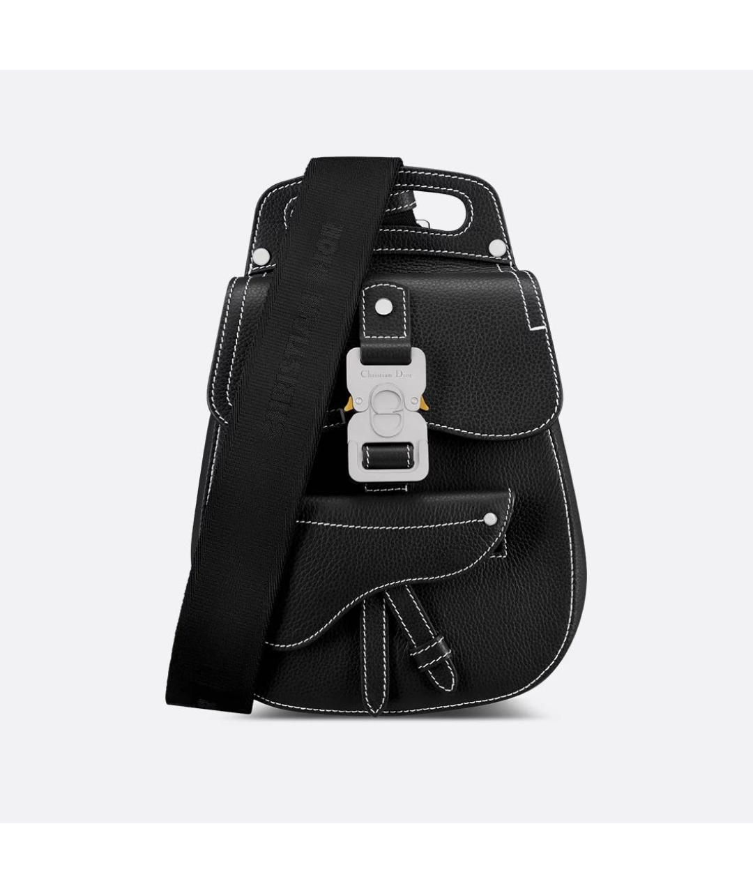 CHRISTIAN DIOR Черная кожаная сумка на плечо, фото 8