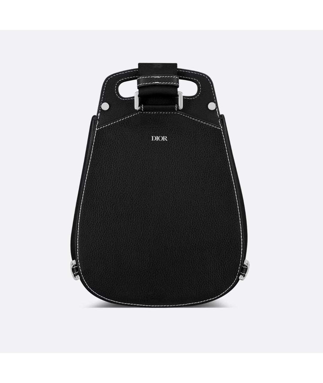 CHRISTIAN DIOR Черная кожаная сумка на плечо, фото 4