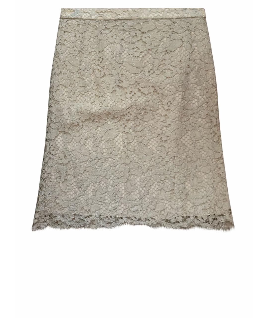 DOLCE&GABBANA Бежевая кружевная юбка миди, фото 1
