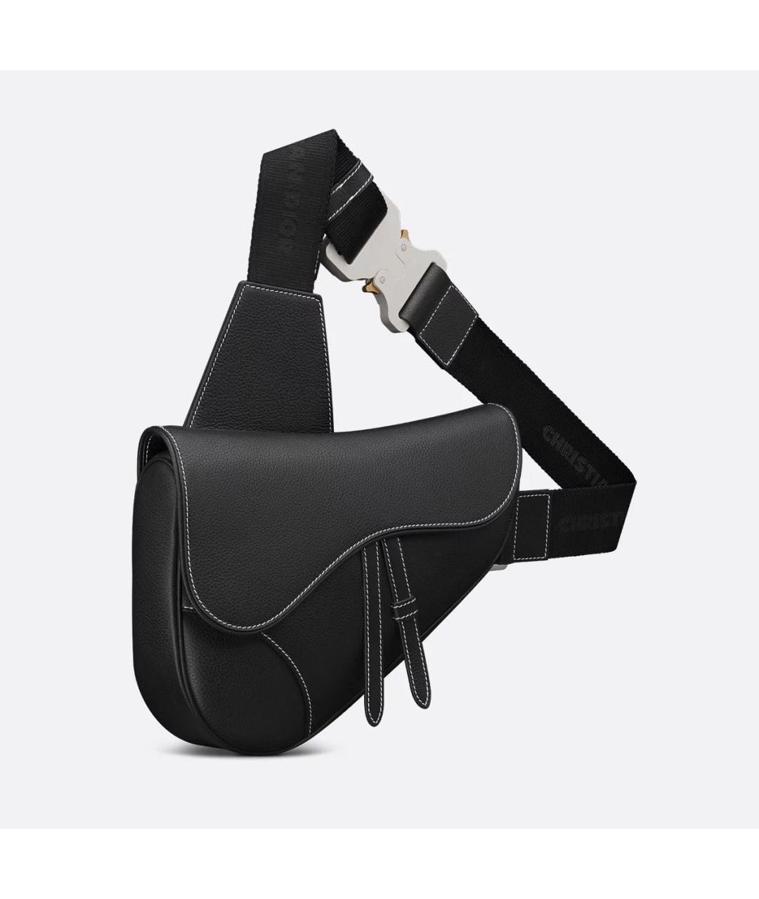 CHRISTIAN DIOR Черная кожаная барсетка, фото 3