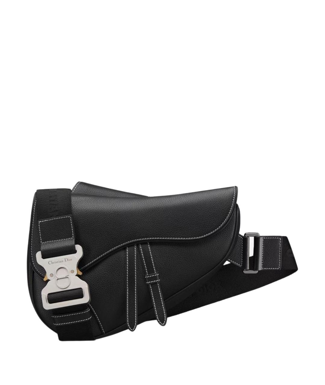 CHRISTIAN DIOR Черная кожаная барсетка, фото 1