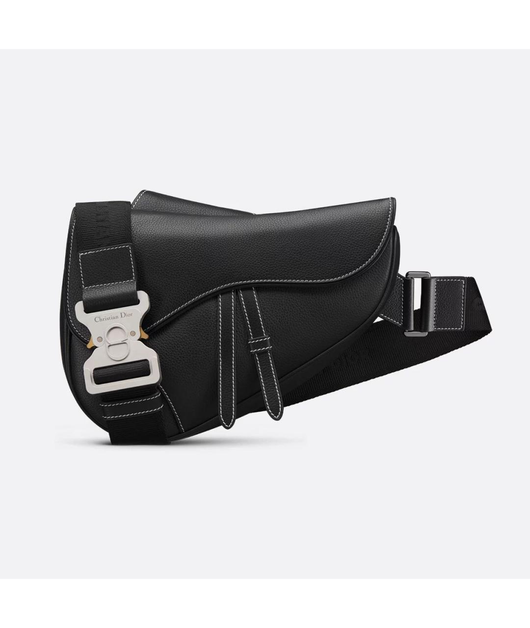 CHRISTIAN DIOR Черная кожаная барсетка, фото 4