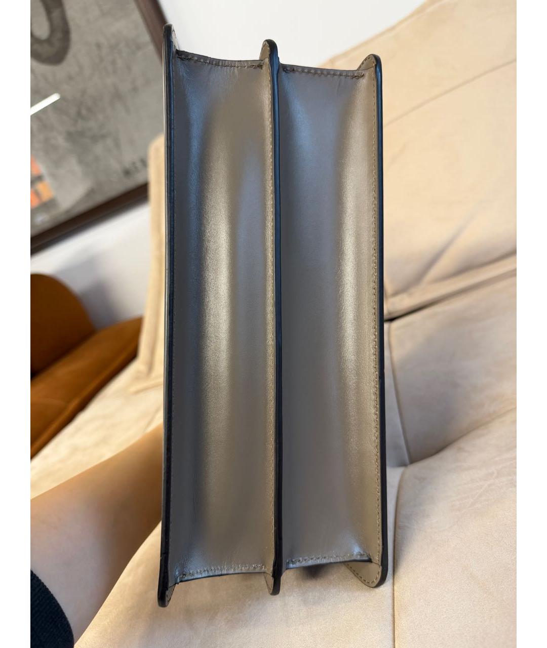 FENDI Серая кожаная сумка тоут, фото 3