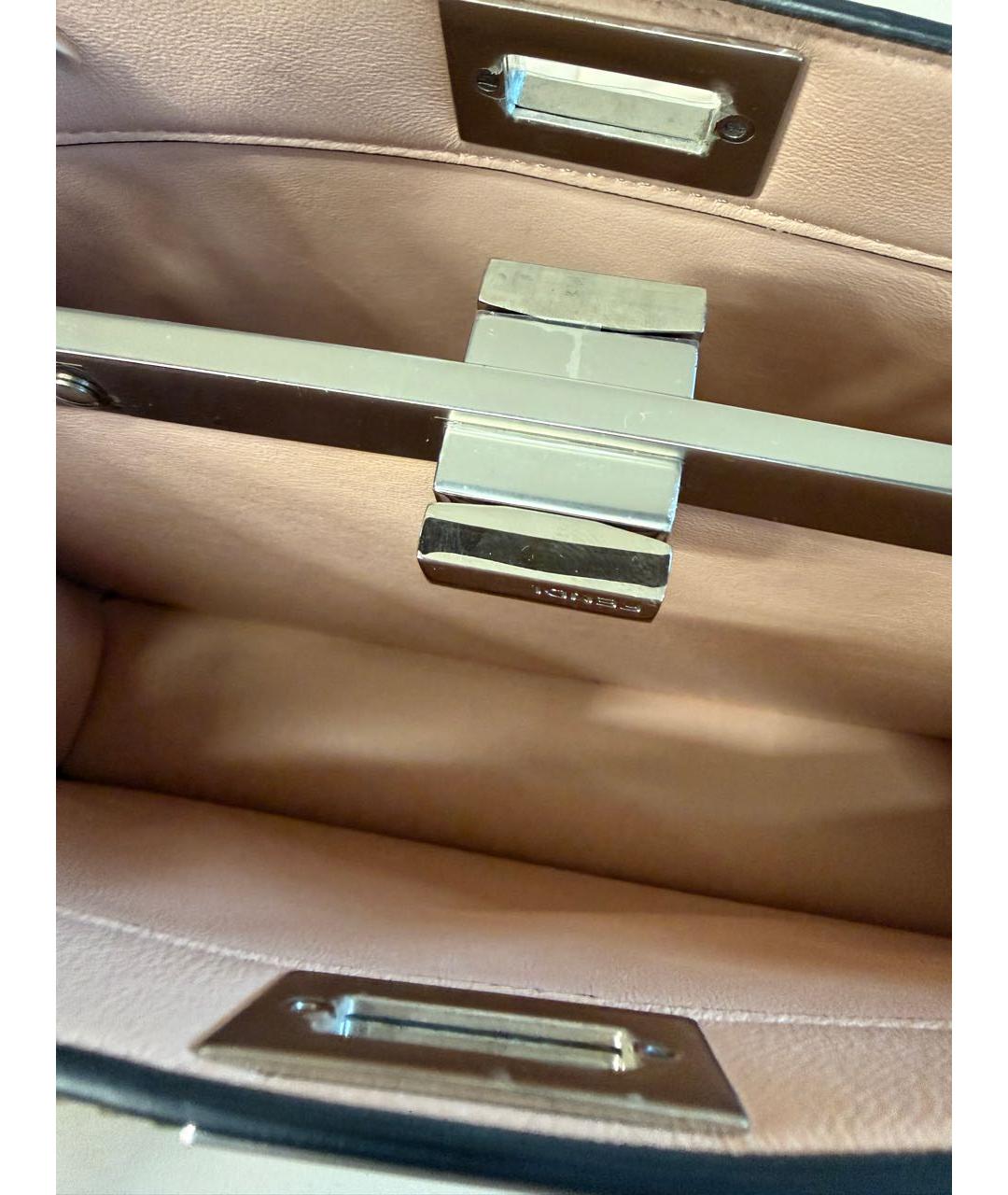 FENDI Серая кожаная сумка тоут, фото 6