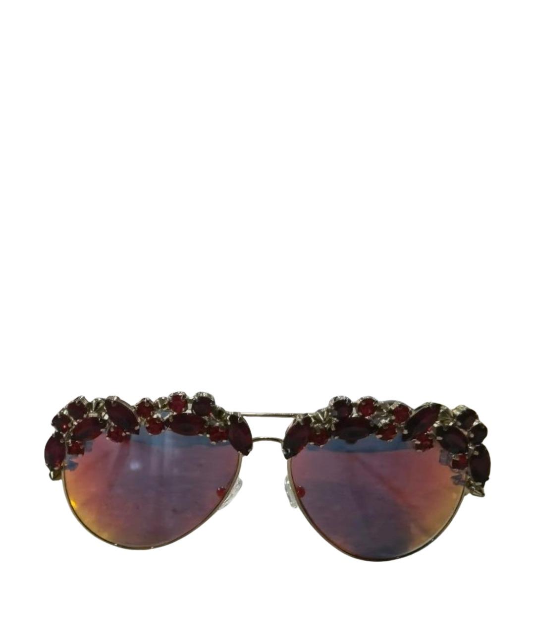 PHILIPP PLEIN Бордовые металлические солнцезащитные очки, фото 1