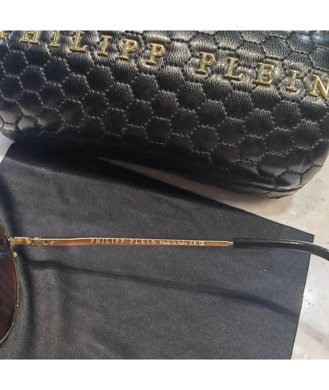 PHILIPP PLEIN Бордовые металлические солнцезащитные очки, фото 6