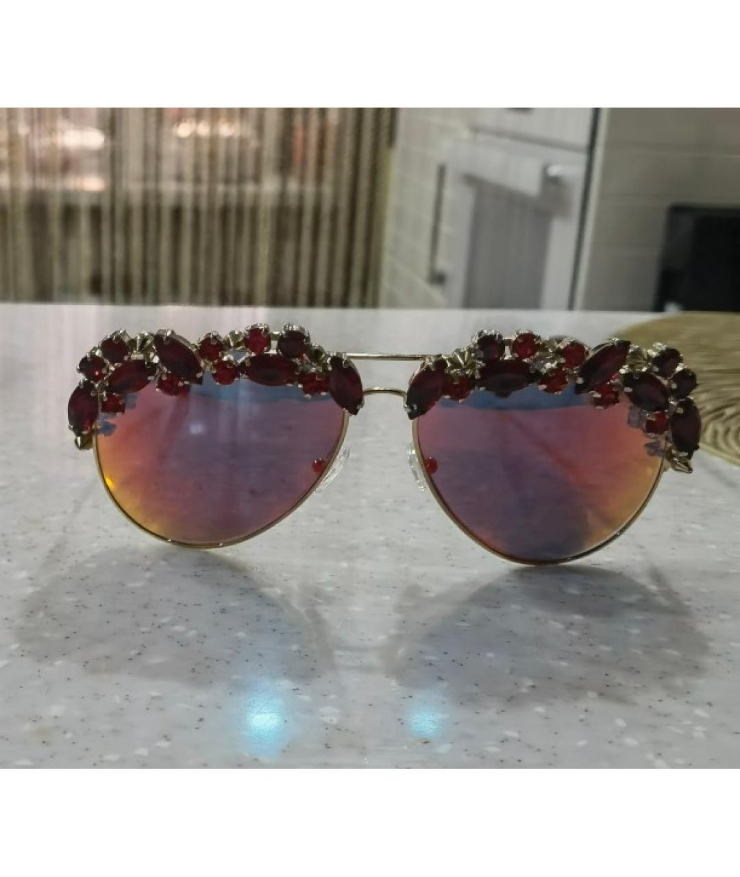 PHILIPP PLEIN Бордовые металлические солнцезащитные очки, фото 8