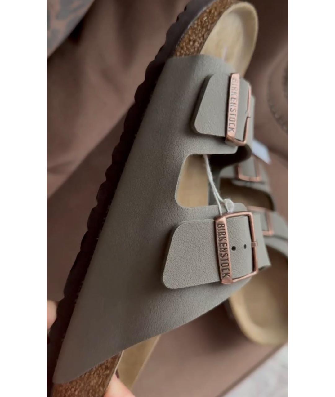 BIRKENSTOCK Серые шлепанцы, фото 2