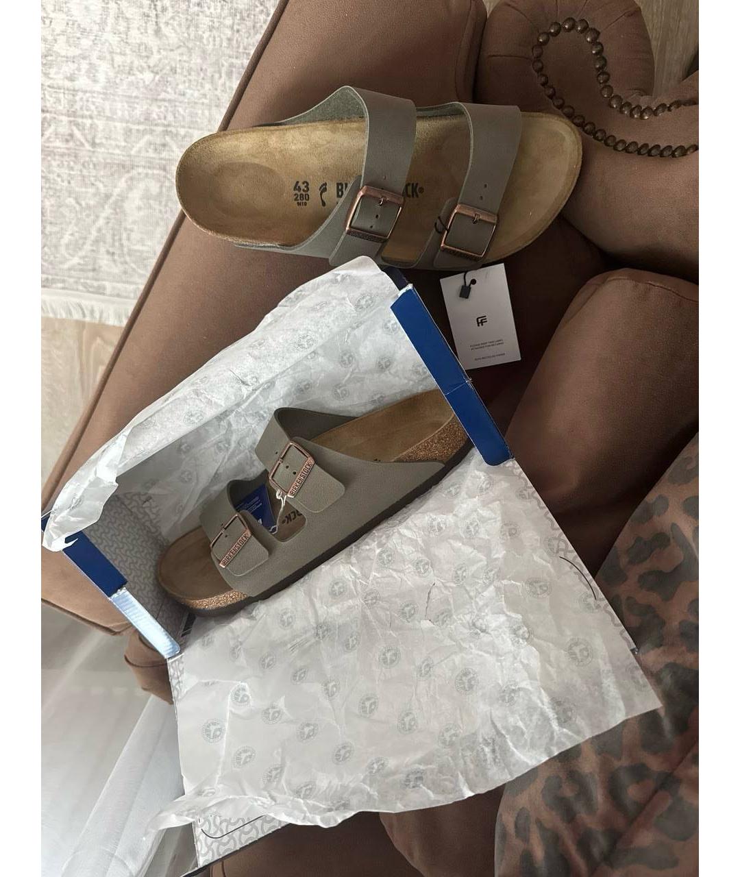 BIRKENSTOCK Серые шлепанцы, фото 4