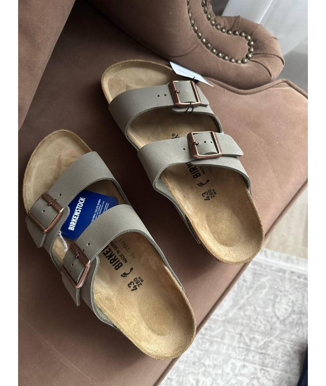 BIRKENSTOCK Серые шлепанцы, фото 3