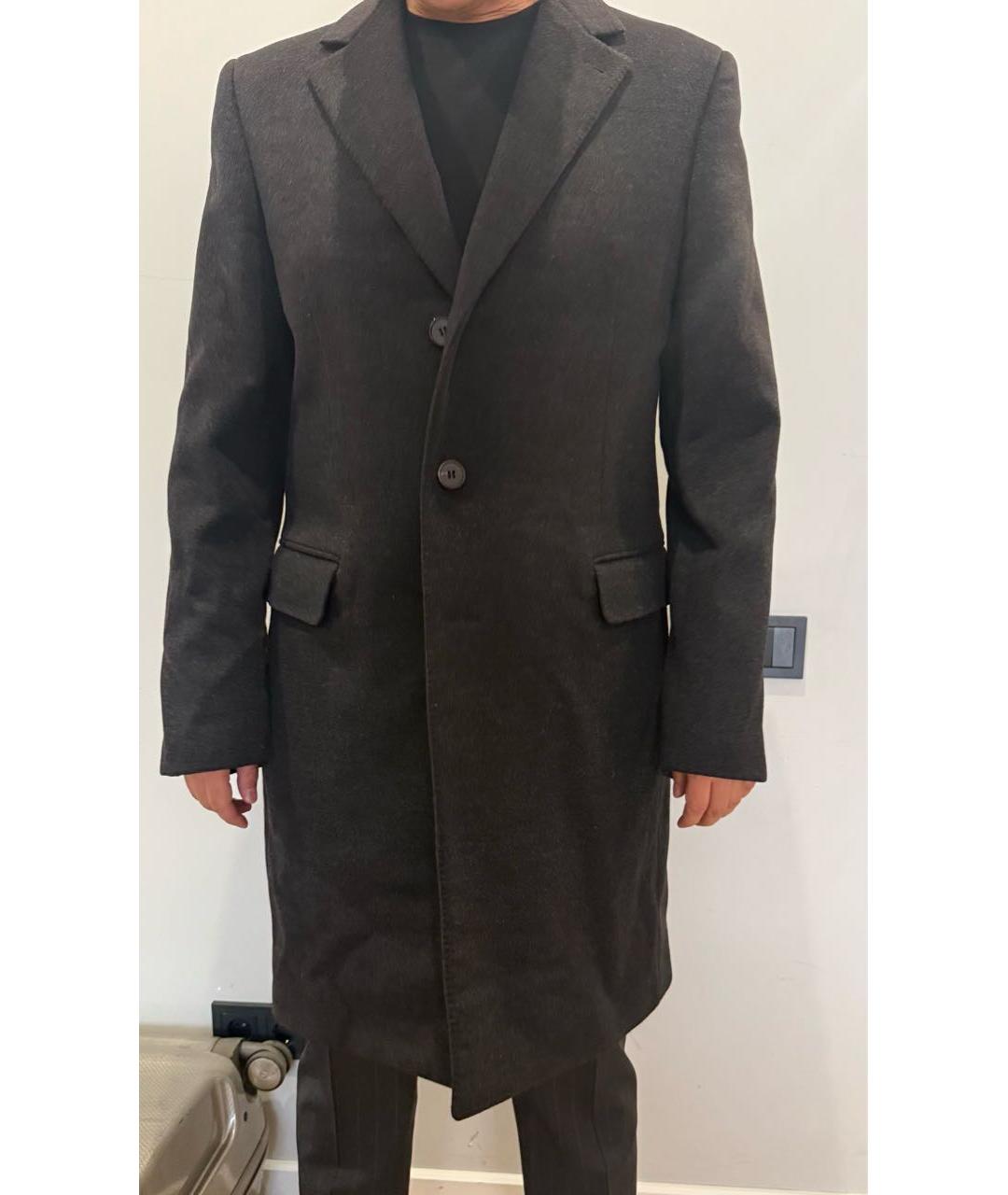 LOUIS VUITTON Антрацитовое шерстяное пальто, фото 2