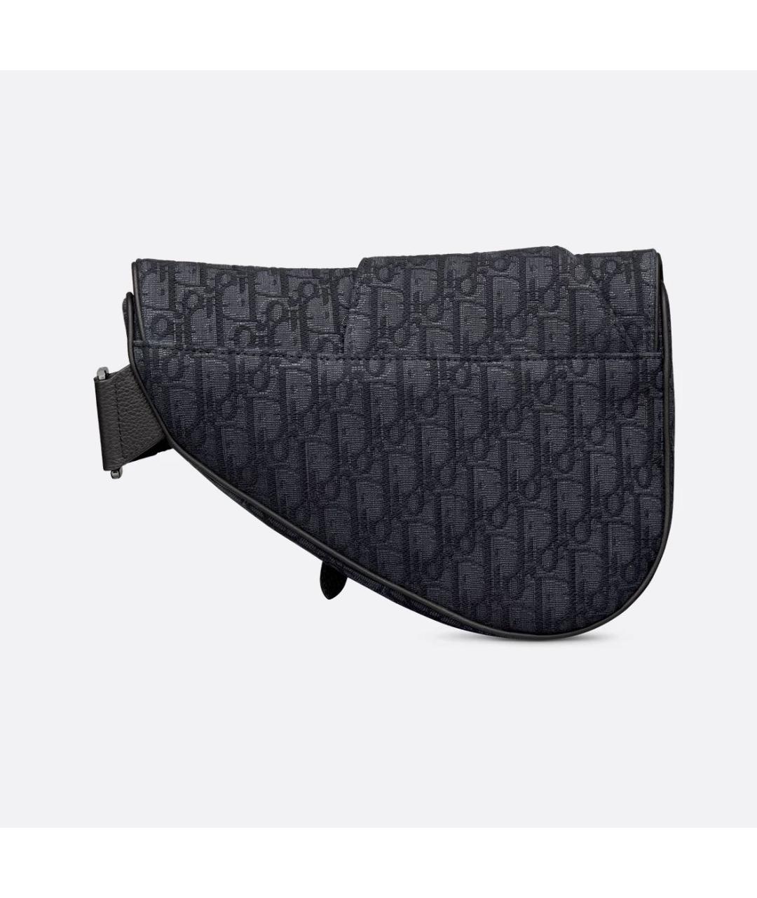 CHRISTIAN DIOR Антрацитовая тканевая барсетка, фото 2