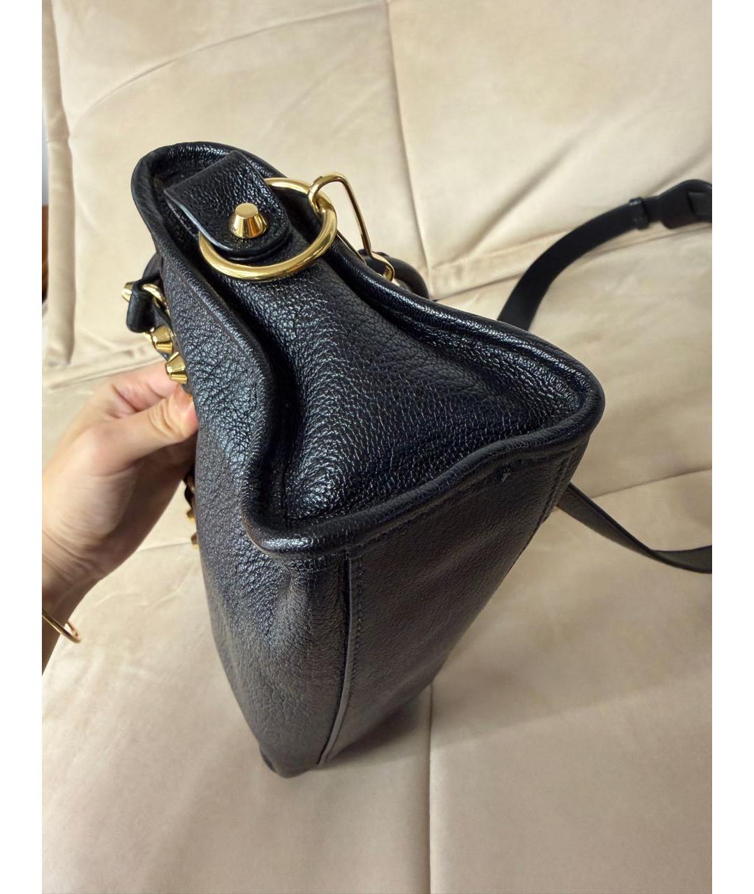 BALENCIAGA Черная кожаная сумка с короткими ручками, фото 3