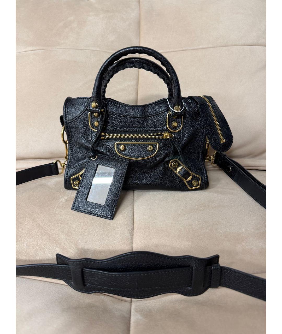 BALENCIAGA Черная кожаная сумка с короткими ручками, фото 9