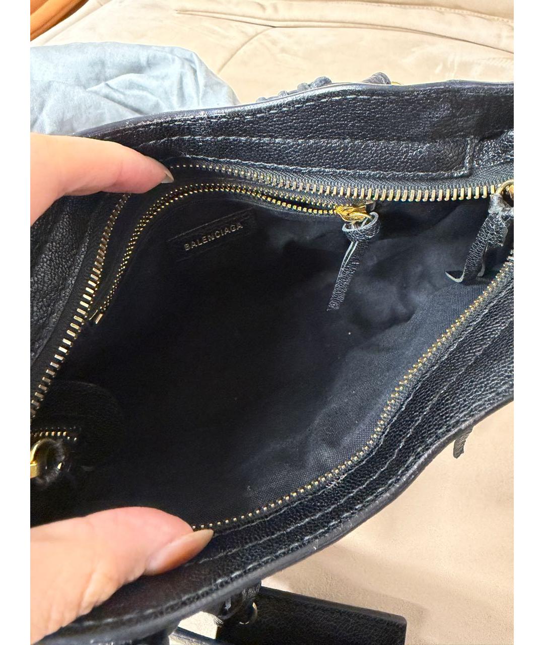 BALENCIAGA Черная кожаная сумка с короткими ручками, фото 2