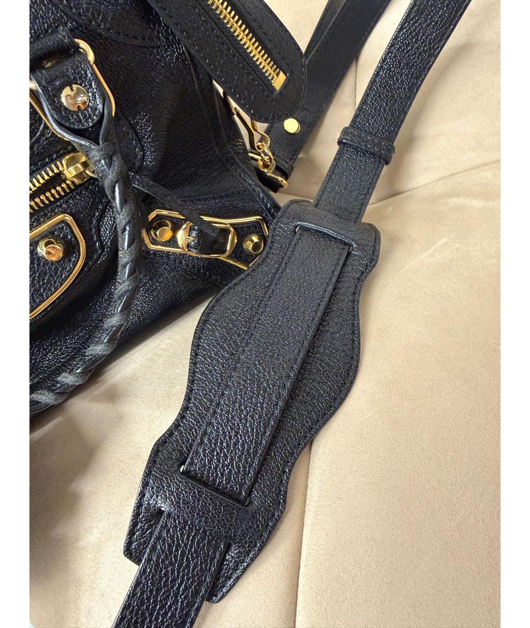 BALENCIAGA Черная кожаная сумка с короткими ручками, фото 7