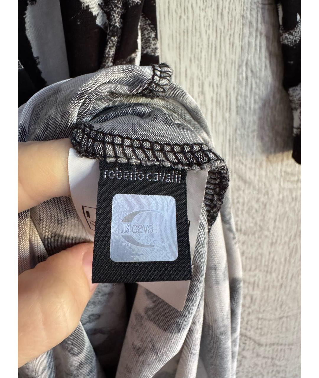 JUST CAVALLI Черное вискозное повседневное платье, фото 6