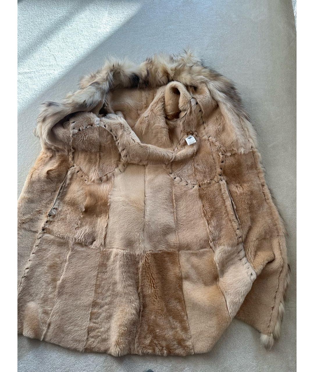 BARBARA BUI Бежевая кожаная дубленка, фото 5