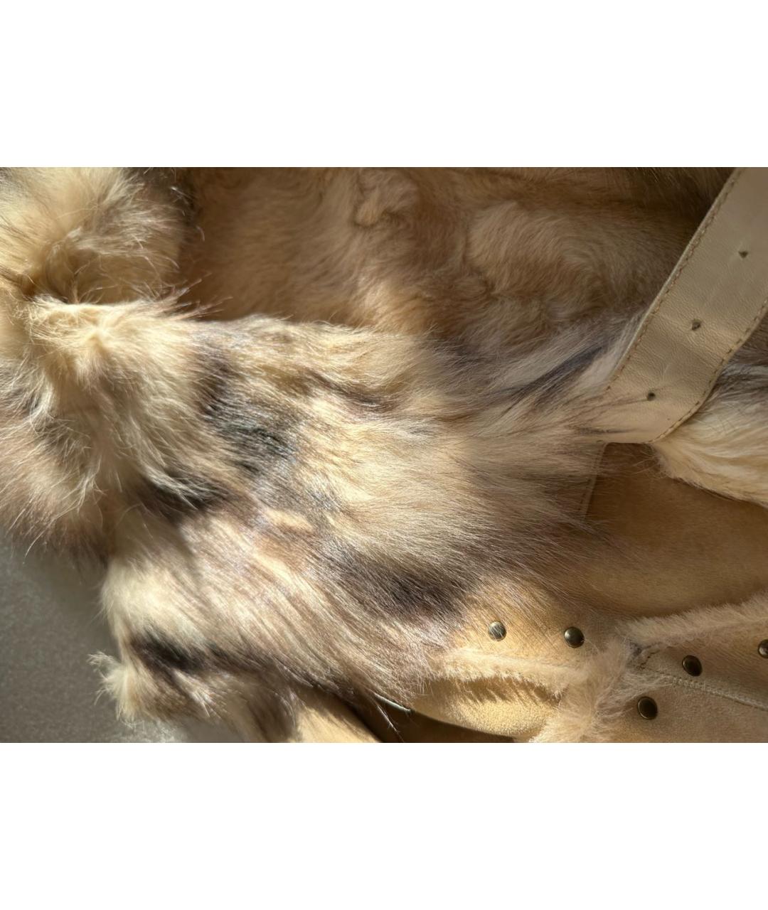 BARBARA BUI Бежевая кожаная дубленка, фото 6