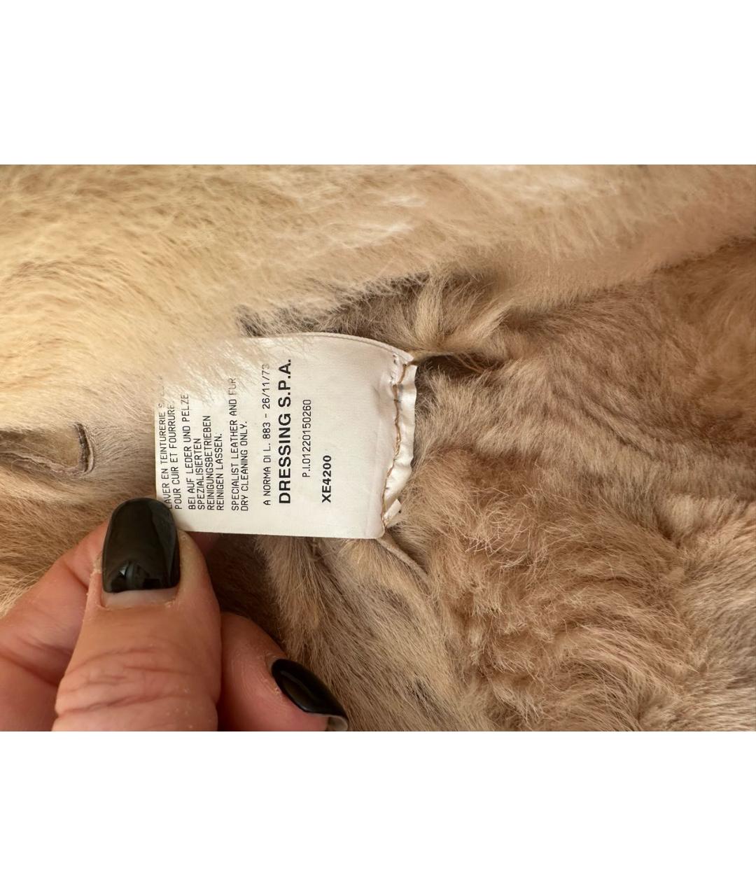 BARBARA BUI Бежевая кожаная дубленка, фото 3