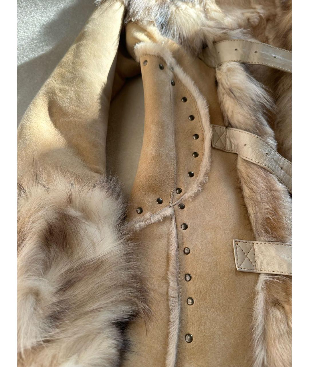 BARBARA BUI Бежевая кожаная дубленка, фото 4