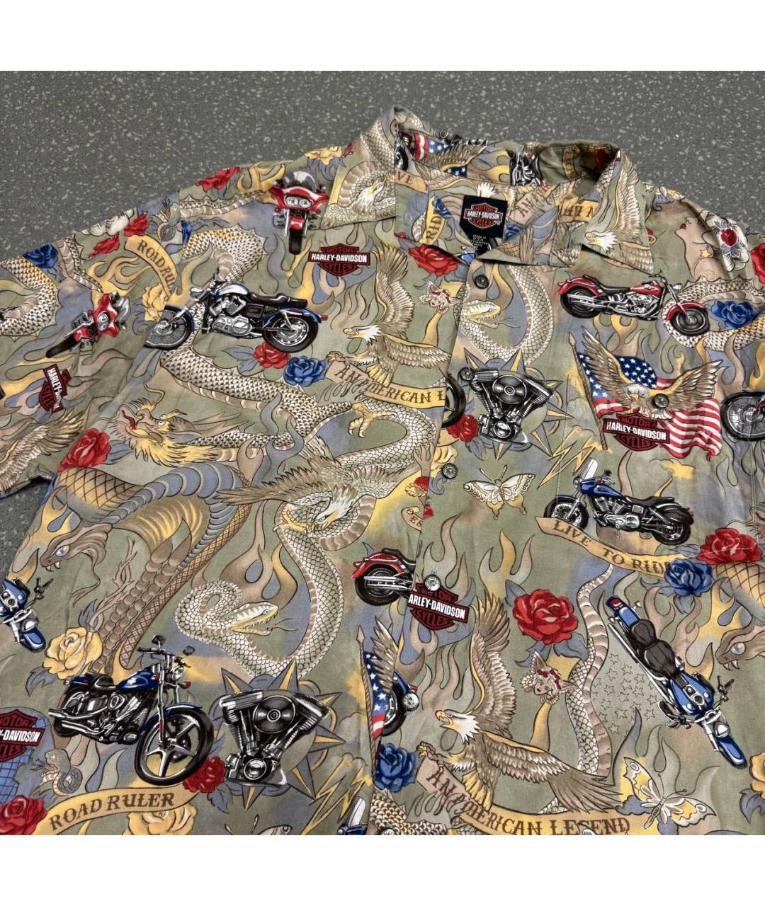 Harley Davidson Мульти хлопковая кэжуал рубашка, фото 2