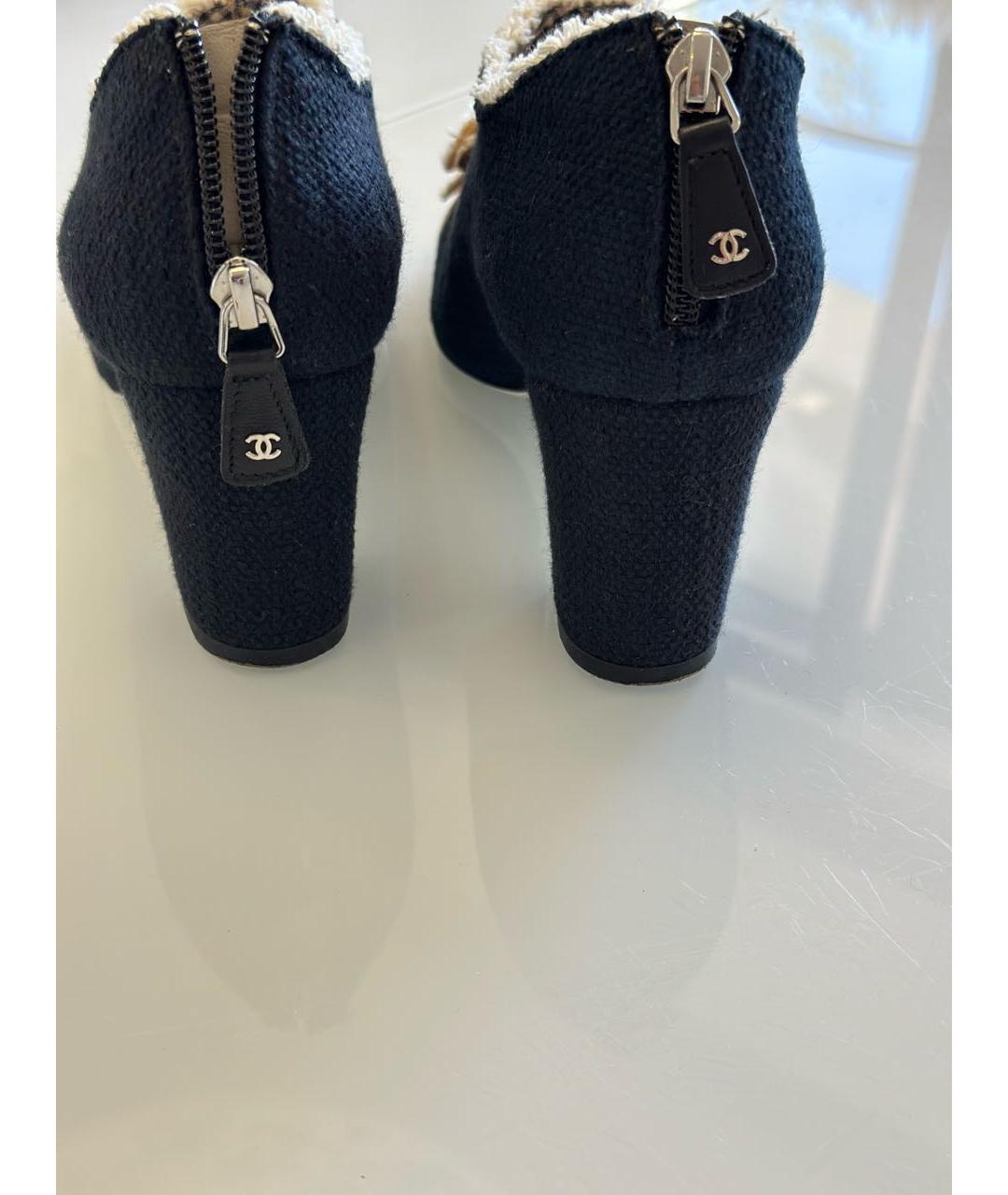 CHANEL Черные текстильные туфли, фото 4