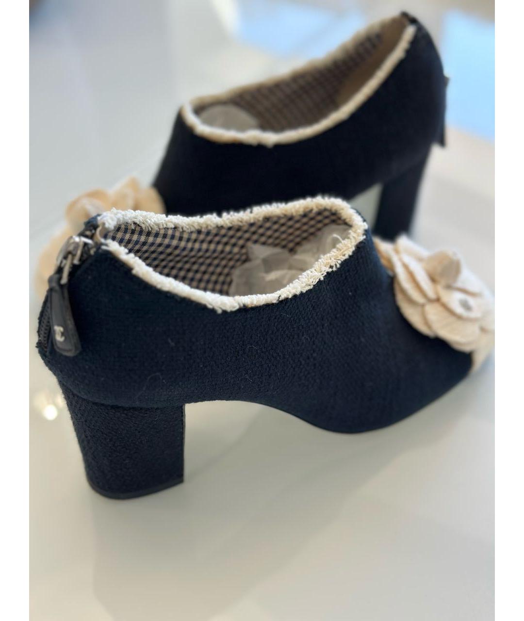 CHANEL Черные текстильные туфли, фото 7