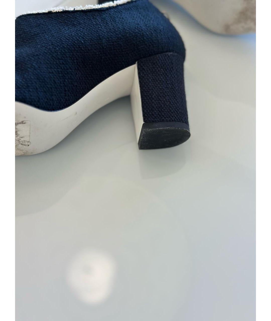 CHANEL Черные текстильные туфли, фото 6